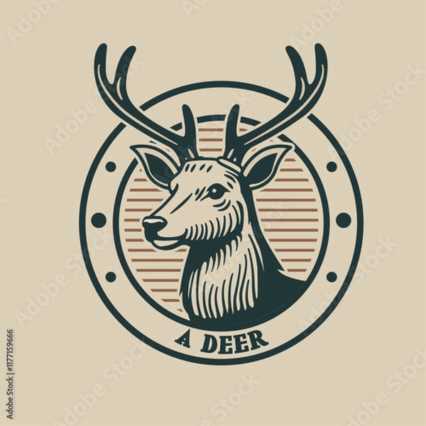 Obraz Deer vintage logo