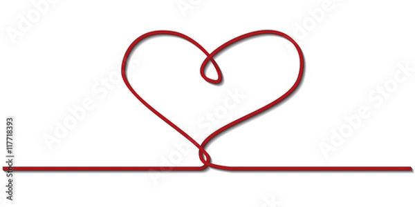 Fototapeta red ribbon in the form of heart