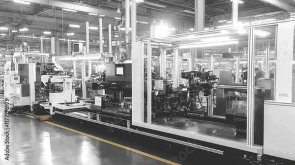 Fototapeta Automated Manufacturing Process in a Modern Factory