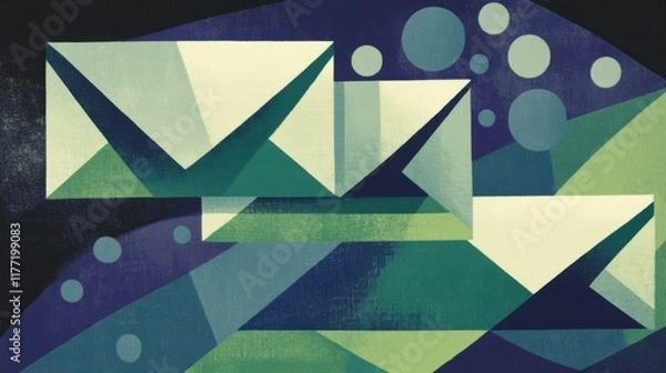 Fototapeta Abstract Geometric Shapes Composition in Vibrant Colors