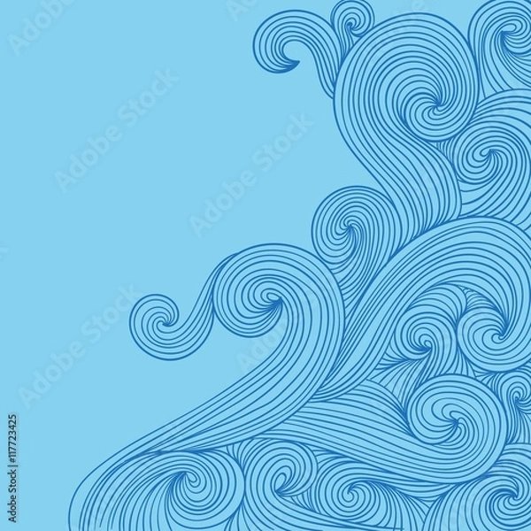 Obraz Hand drawn waves in doodle style