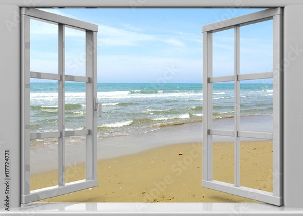 Fototapeta Open Window to the Summertime - 3D