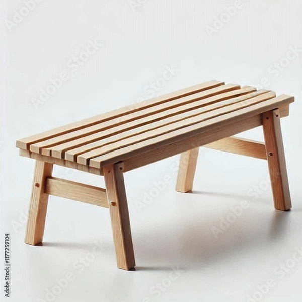 Obraz wooden bench featuring flat legs