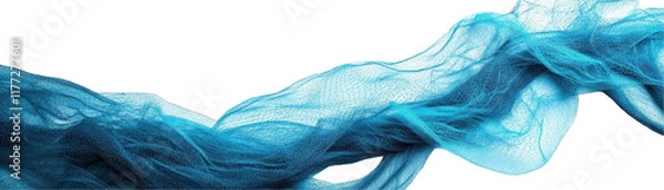 Fototapeta flowing blue biodegradable fishing net symbolizes sustainable practices