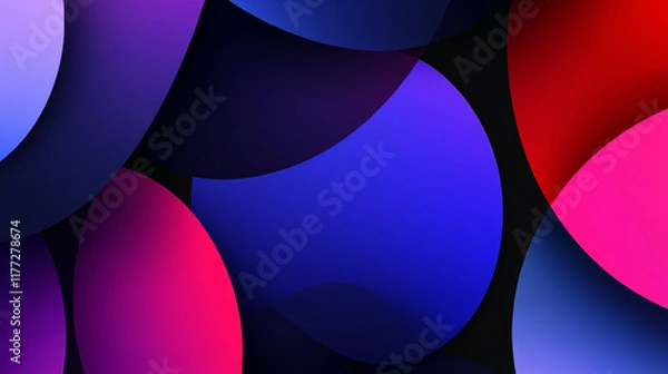 Fototapeta Colorful abstract shapes with vibrant gradients