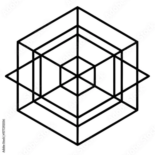 Fototapeta Precision Line Art with Graph Grids