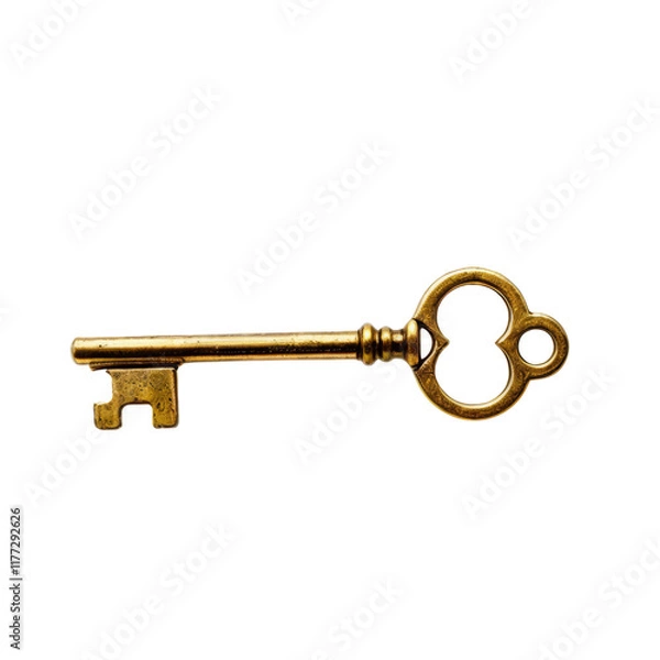 Fototapeta Antique Skeleton Key: A golden key to success and mystery.  A symbol of opportunity, secrets, and hidden treasures.