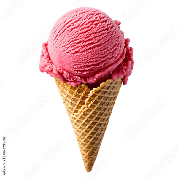 Fototapeta raspberry sorbet cone isolated die cut 