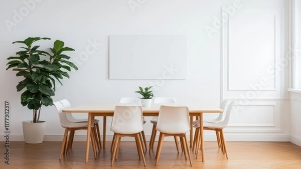 Fototapeta Bright and Airy Office Meeting: A Collaborative Space for Creative Ideas and Productive Discussions