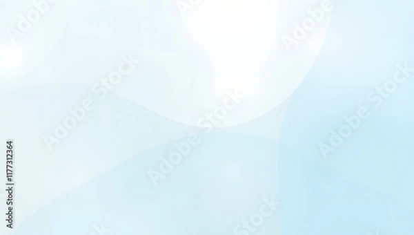 Fototapeta Minimalist abstract design featuring concentric light blue curved lines forming a semi-circular ripple pattern on white background, evoking movement and depth.