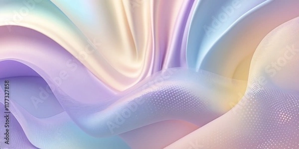 Obraz 3d Holographic background gradient pastel purple, blue, orange, yellow, pink abstract lines print from the waves modern graphic texture geometric pattern with halftone dots designs