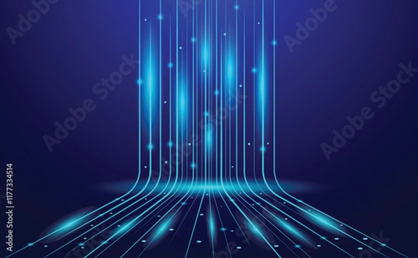 Obraz Technology speed neon light lines abstract background