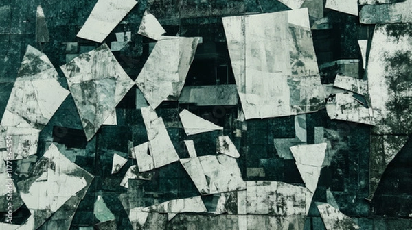 Fototapeta Abstract geometric pattern with chaotic shapes