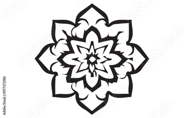 Obraz Mandala black and white design