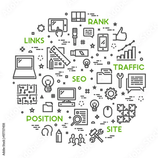 Fototapeta Line concept for search engine optimization