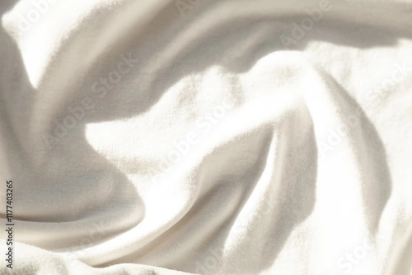 Obraz Soft, creamy fabric texture.  Sunlight illuminating delicate folds and wrinkles. Luxurious and elegant textile background.