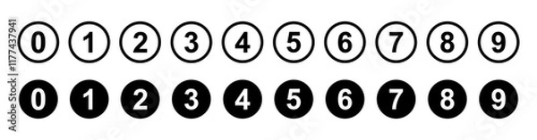 Fototapeta Numbers icon set from 0 to 9