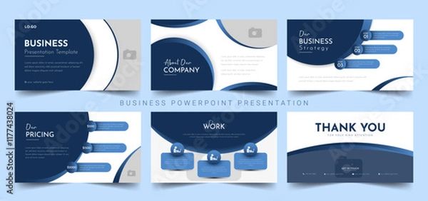Fototapeta Business presentation template design backgrounds and page layouts for brochures, books, magazines, annual reports, and companies. Minimal and clean portfolio presentation.