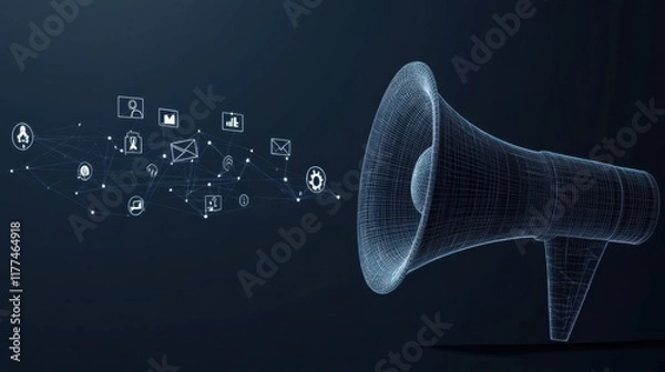 Fototapeta Digital Marketing Strategy Amplified Global Reach Through Online Channels Communication