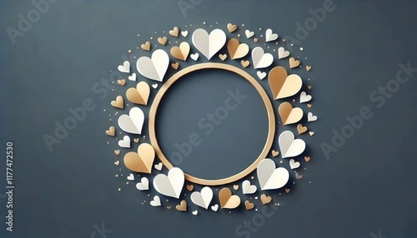 Fototapeta frame with ornament, background with red circles, red frame with hearts, heart shaped frame with flowers, valentine background with roses , san valentine card with box, and rose, created whit A.I gene