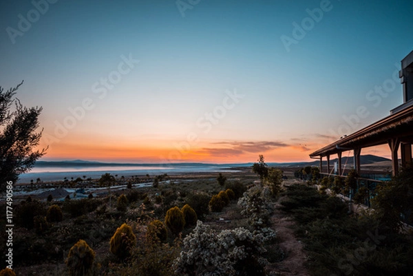 Fototapeta Sunset Reflection on a Calm Lake
