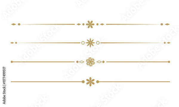 Fototapeta Text Divider Vectors. Separator vintage. decorative line.