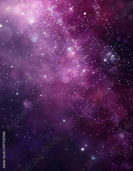 Fototapeta Atmospheric, very deep, almost Empty space. The whole scene is in very light colors. Very blurry blurry background  with one or two dots of abstract  blurry purple, pink coloured bokeh. with some