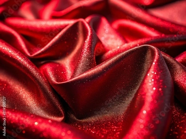 Fototapeta Luxurious Deep Red Background Texture - Rich Scarlet Shimmering Surface