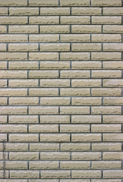 Obraz Seamless texture of beige horizontal crushed brick masonry