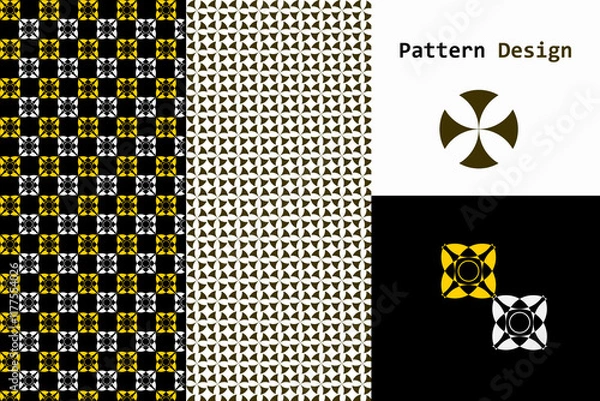Fototapeta 2 style pattern design in different color