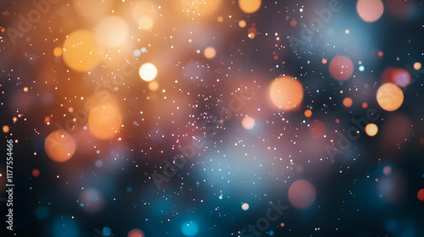 Fototapeta Vibrant Abstract Background with Bokeh Light Effects and Sparkling Particles for Creative Projects and Design Use