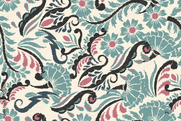 Fototapeta seamless floral motif in vector suitable for fabric, background, wallpaper, covers, etc