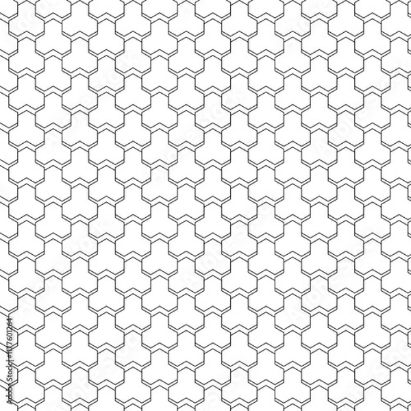 Fototapeta Abstract geometric pattern lines with golden triangle, minimal seamless pattern. Vector clean surface, illustration graphic on background