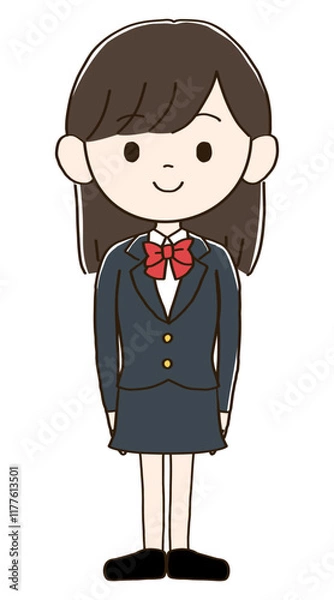 Obraz ブレザーを着た女子高校生の全身
