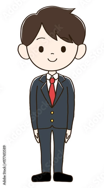 Obraz ブレザーを着た男子高校生の全身