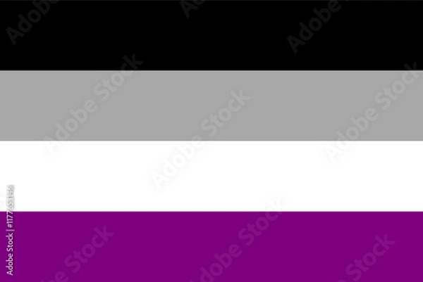 Fototapeta ASEXUAL Flag. Pride Flag. LGBTQ+. Pride Parade. Multicolored LGBTQIA linear flag.