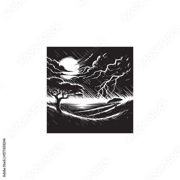 Fototapeta Storm silhouette icon vector symbol design illustration