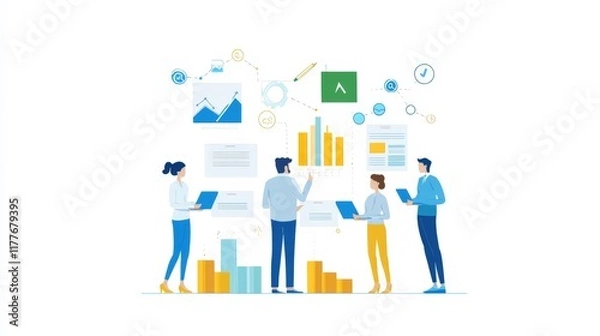 Fototapeta Business Team Analyzing Data and Charts for Growth Strategy and Success