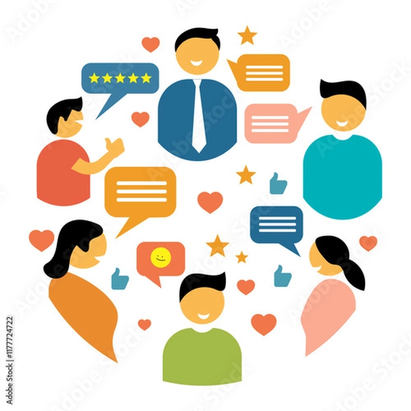 Fototapeta Fostering Customer Communities, Customer Feedback Network