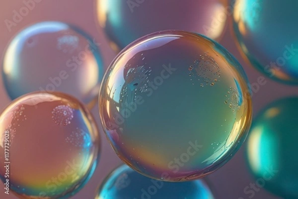 Fototapeta Soap bubbles macro frothy white.