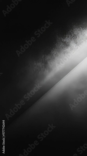 Fototapeta Blurred black gray gradient background, dim highlights texture, album design, seamless flow, Generative AI