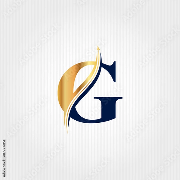 Fototapeta Luxurious dash combined with initial letter G logo design