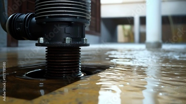 Obraz A photo of a sump pump drainage system.