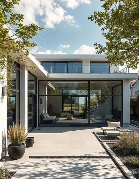 Obraz Architecture draft of a luxury house