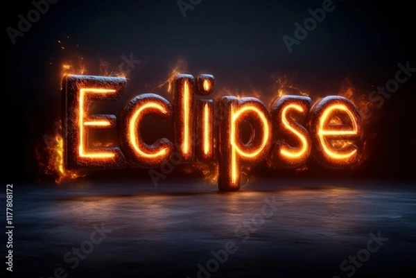 Fototapeta Unique eclipse logo design featuring light and dark elements with a striking vector style on a black background
