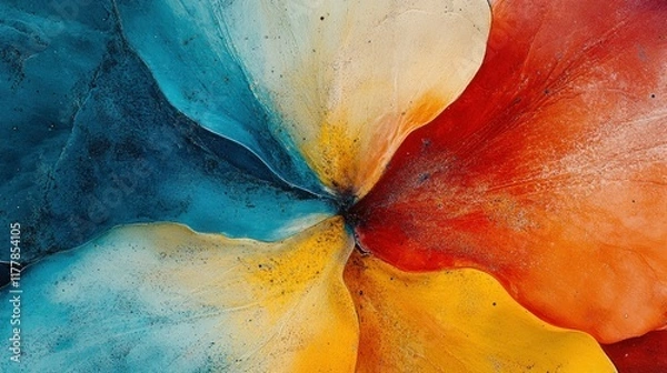 Fototapeta Aerial View of Colorful Tulip Fields with Drone Perspective