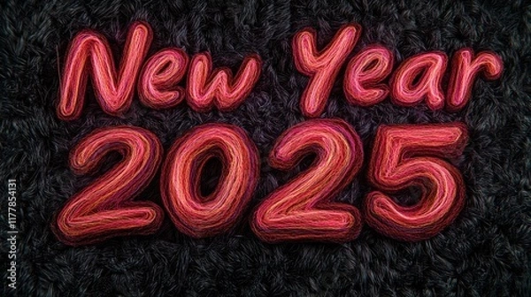 Fototapeta Dramatic 3D Text Composition for New Year Celebration 2025