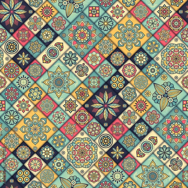 Fototapeta Ethnic floral seamless pattern