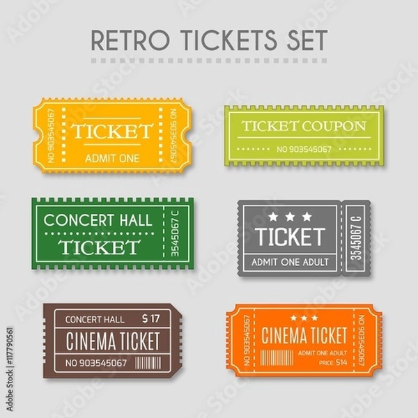 Fototapeta Retro tickets set