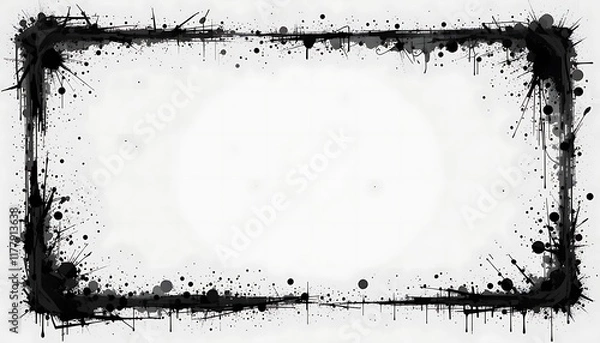 Fototapeta Grunge Spray Paint Stencil Frames and Splash Borders